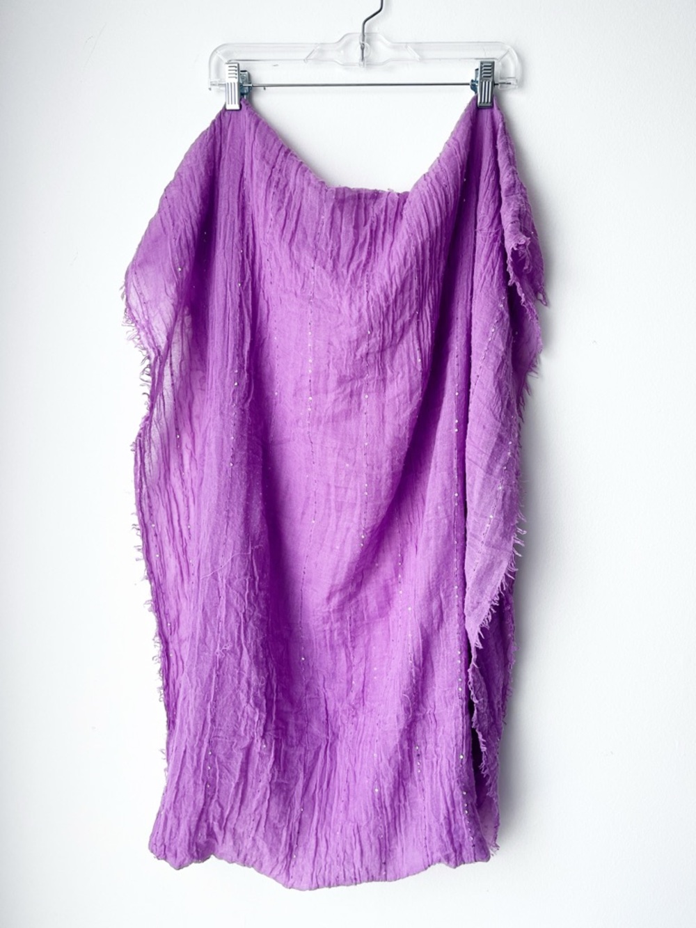 Lightweight Lavender-Colored Wrap and Infinity Scarf with Subtle Sequin Details - Picture 7 of 10